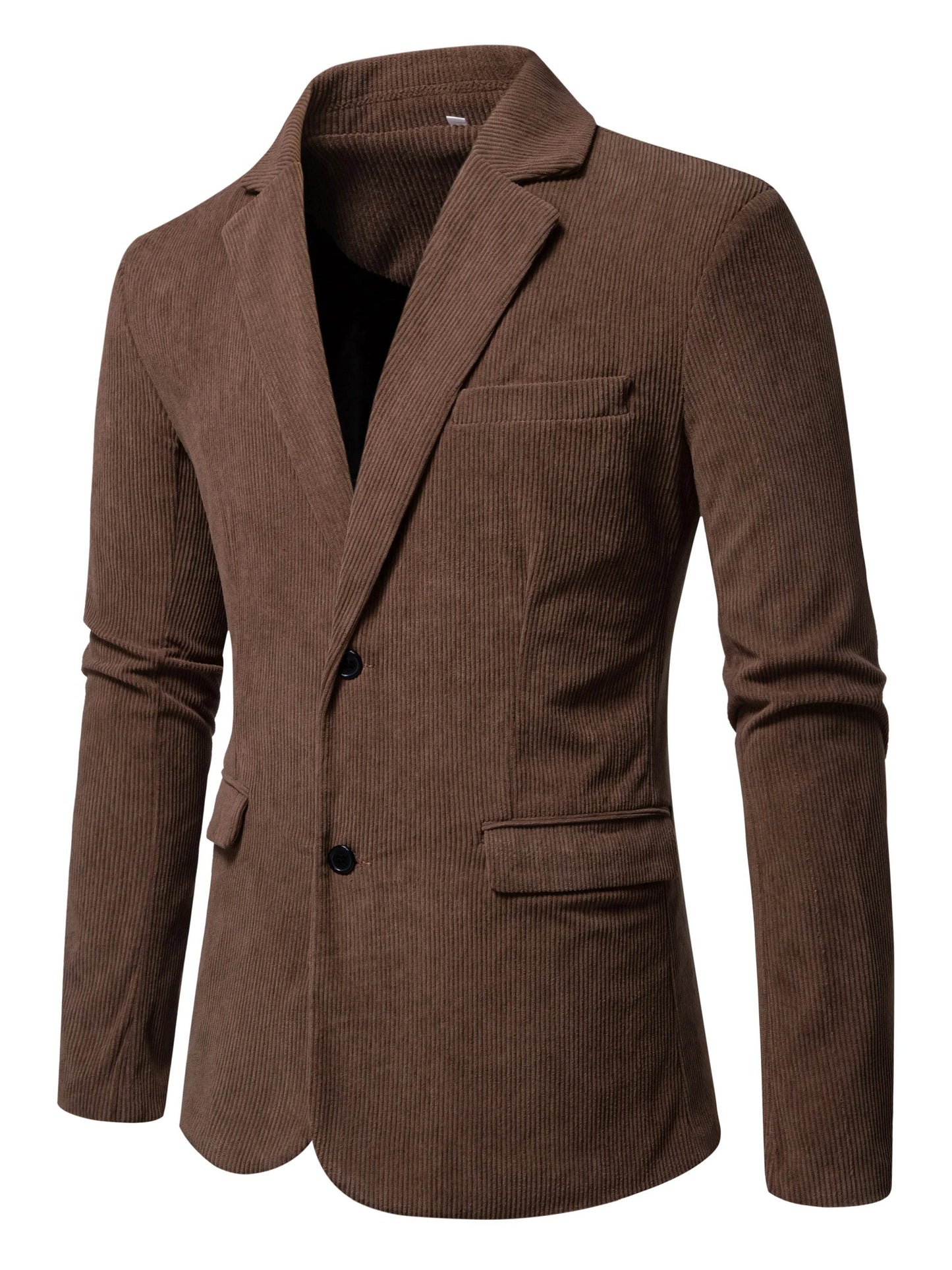 Stylish Men's Casual Solid Color Corduroy Suit Jacket - Perfect for Business - Buy Center US