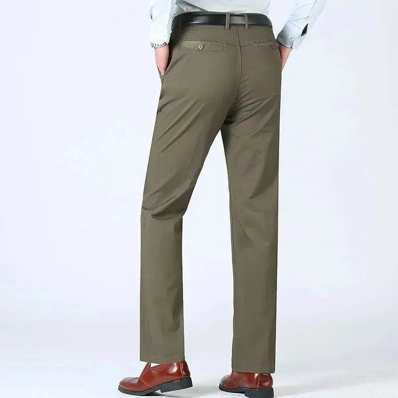 RIYBEOE Men's 100% Cotton Straight Suit Pants - Lightweight Casual Trousers - Buy Center US