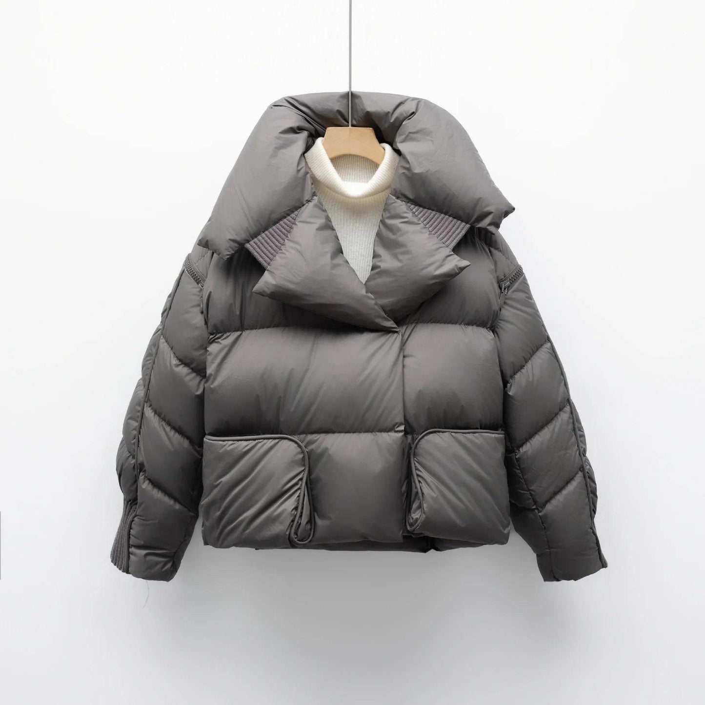 Women's White Duck Down Jacket - Warm Parkas with Removable Sleeves - Buy Center US
