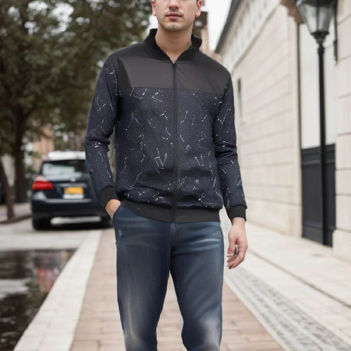 Men's Casual Thin Baseball Collar Jacket - Solid Color, Loose Fit for Spring - Buy Center US
