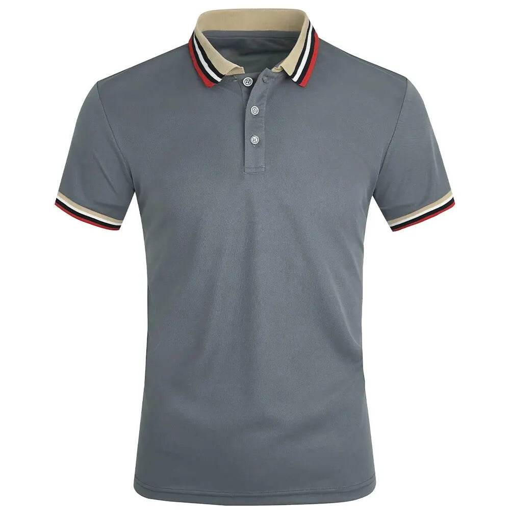Men’s Casual Polo Shirt - Breathable Cotton, Short Sleeve, Solid Color - Buy Center US