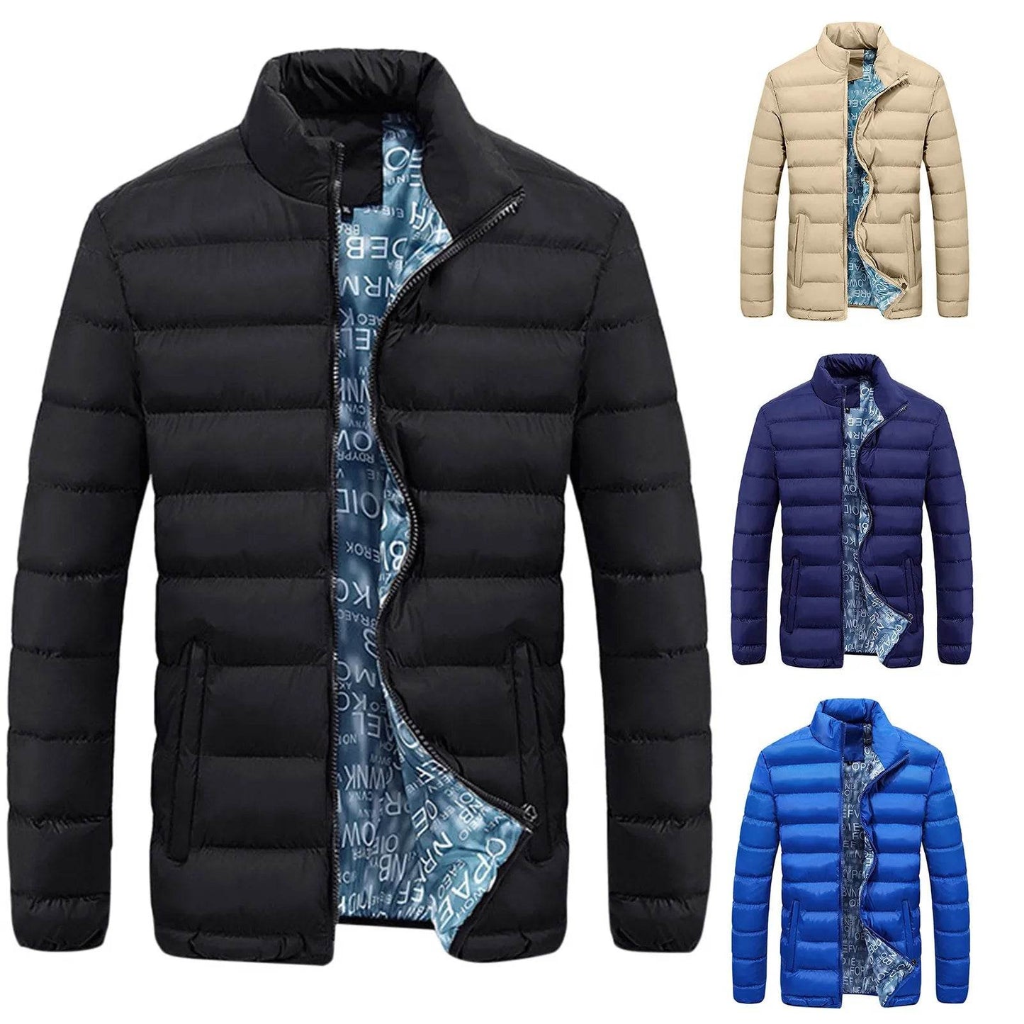 Men's Casual Quilted Jacket - Lightweight Cotton Zip-Up for Autumn/Winter - Buy Center US