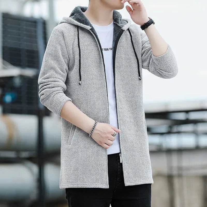 ENWEIGE Men's Hooded Fleece Cardigan - Casual Winter Jacket, Thick Knit - Buy Center US