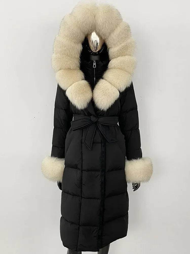 Elegant Hooded Women’s Winter Jacket - 90% Duck Down, Warm & Stylish - Buy Center US