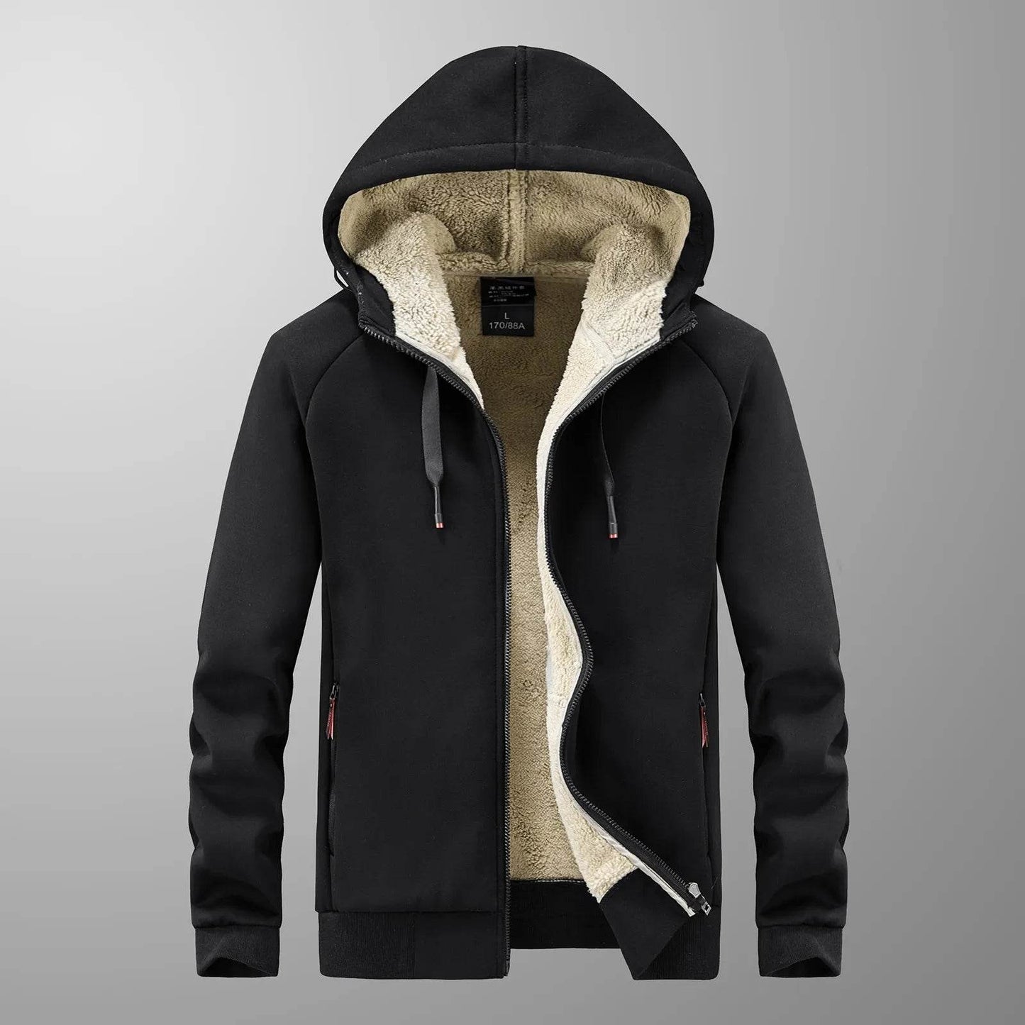 Men’s Padded Hooded Cardigan - Thickened Lamb Wool for Fall & Winter - Buy Center US