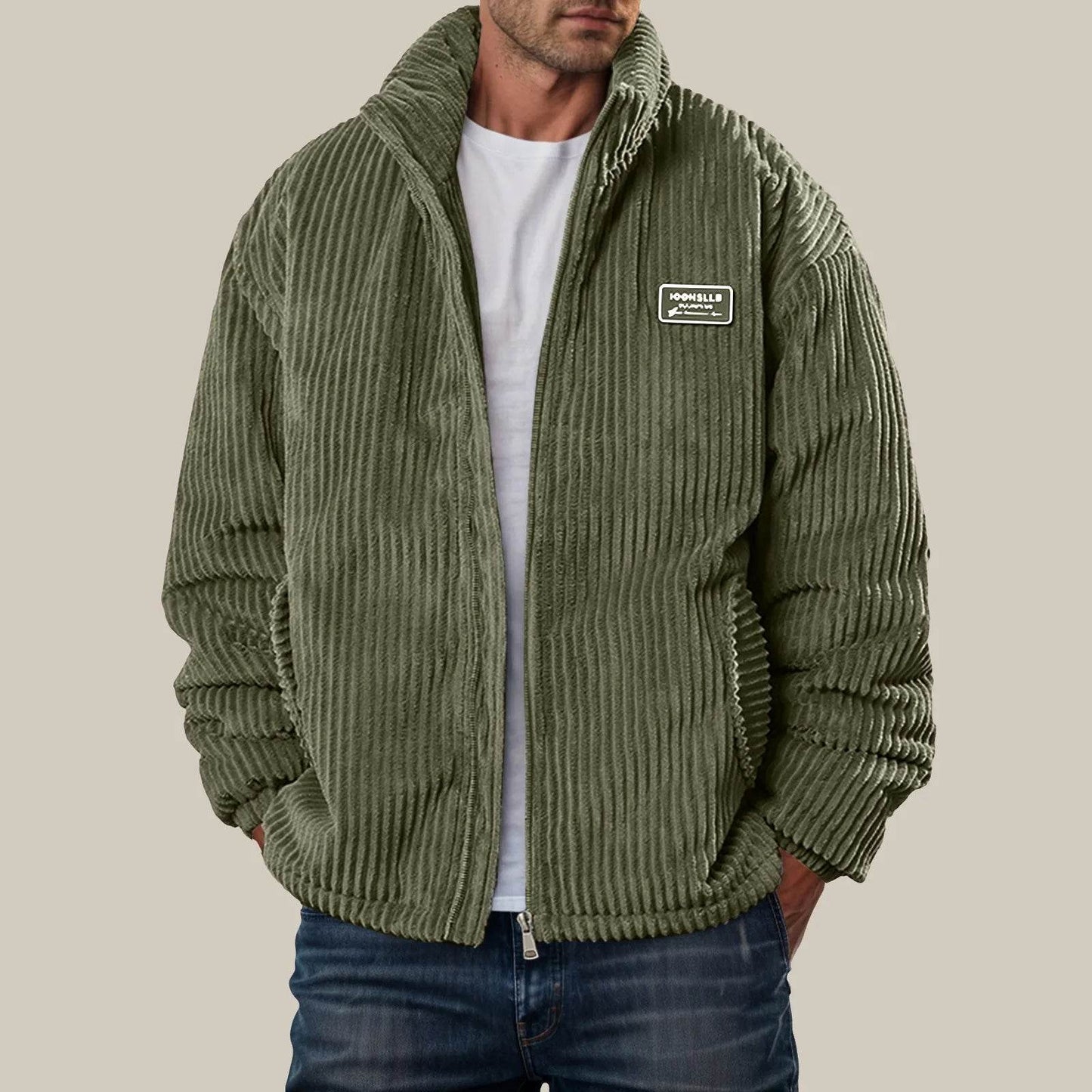 Men's Corduroy Winter Down Coat - Warm Quilted Jacket for Outdoor Style - Buy Center US