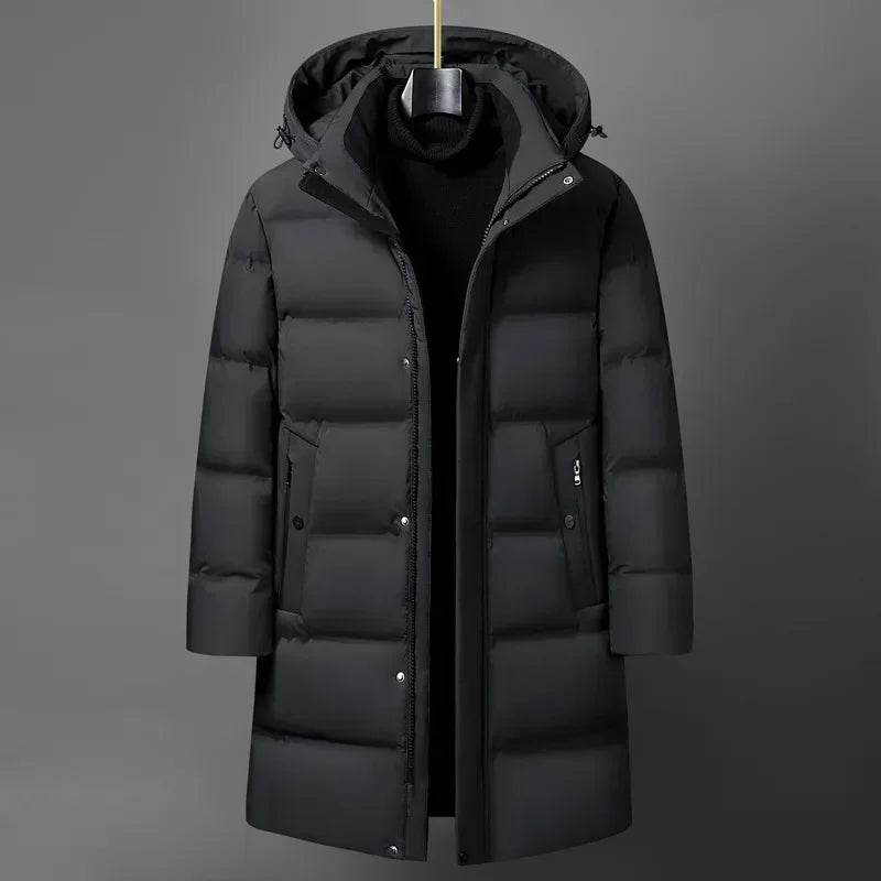 Snow Master Men's Winter Jacket - Long Hooded Down Parka for Cold Weather - Buy Center US