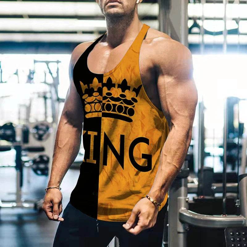 King Letter 3D Printed Men's Tank Top - Casual Summer Streetwear Gear - Buy Center US