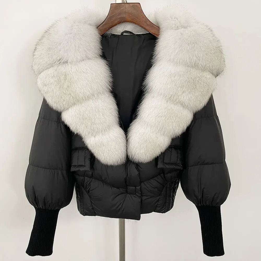 Elegant Casual Women’s Raccoon Fur Collar Coat - Winter Jacket 2024 - Buy Center US
