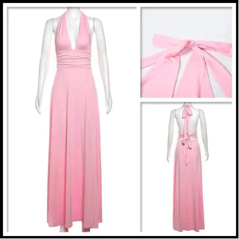 Townlike Elegant Maxi Dress - Halter Backless Sexy Party Gown - Buy Center US