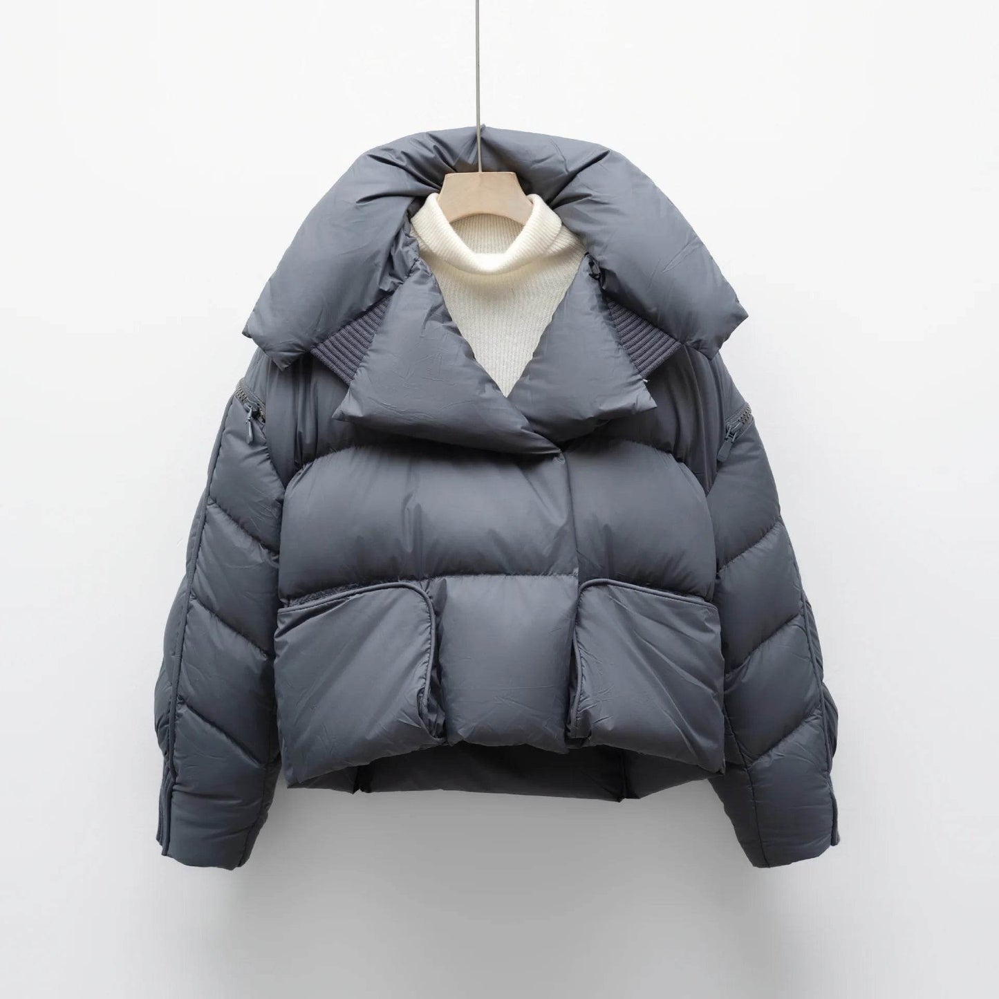 Women's White Duck Down Jacket - Warm Parkas with Removable Sleeves - Buy Center US