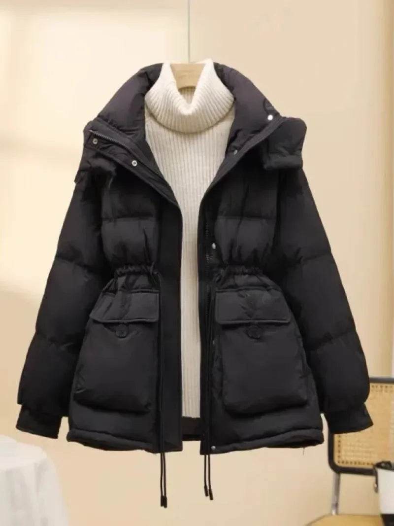 Women's Puffer Jacket - Warm Korean Style, White Duck Down Coat - Buy Center US