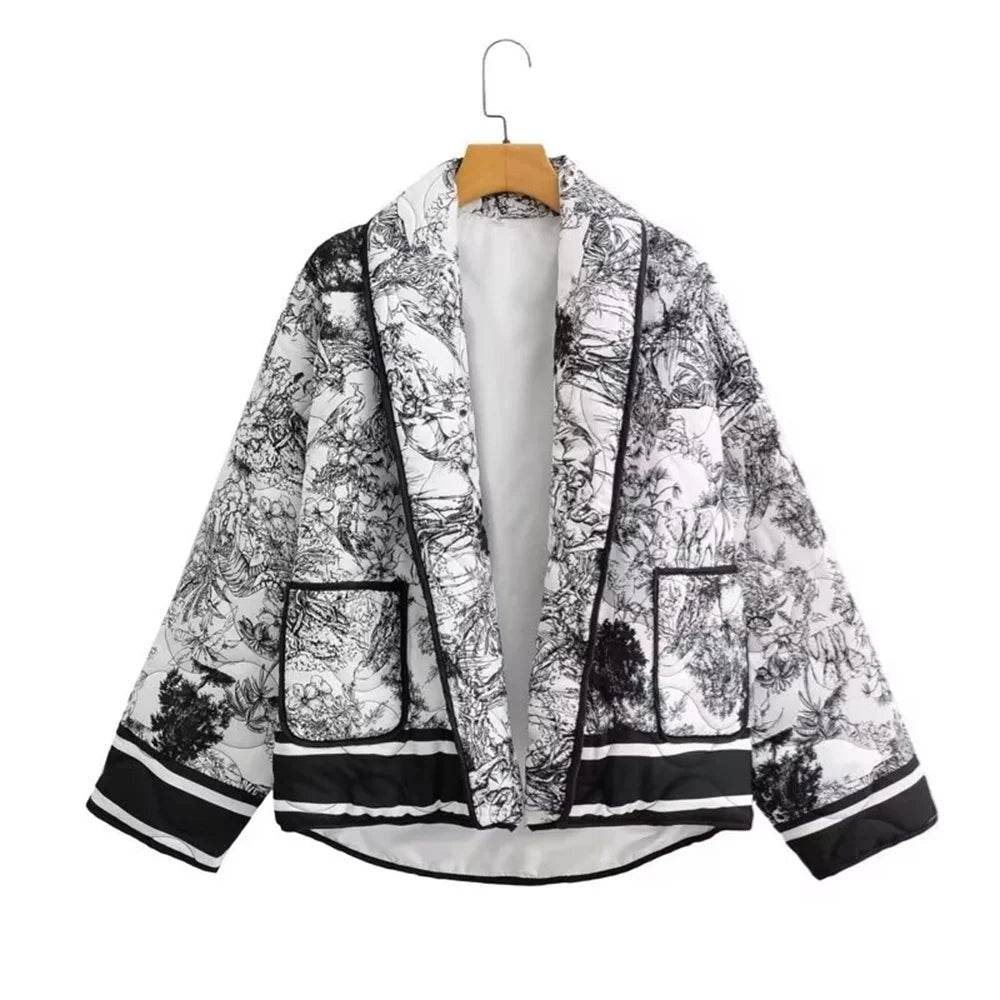 Taop&Za Women's Casual Long Sleeve Printed Cotton Jacket - Autumn Style - Buy Center US