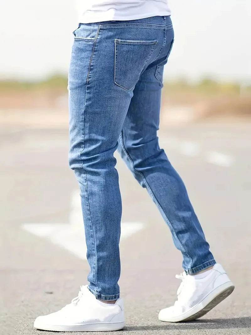 Wulend Distressed Skinny Jeans - Punk Style Ankle Length Denim - Buy Center US