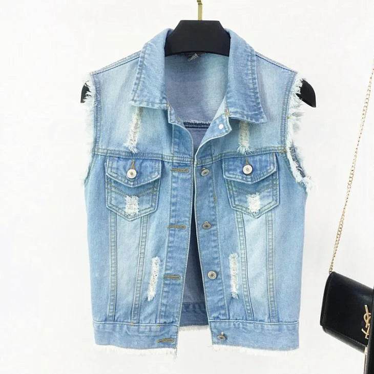 LDMSL Women's Sleeveless Denim Vest - Casual Spring Summer Top - Buy Center US