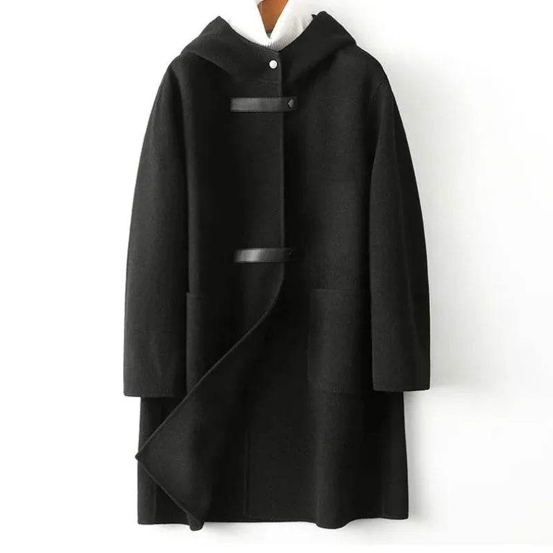 Women’s Double-Sided Cashmere Coat - Slim Fit Wool Windbreaker - Buy Center US