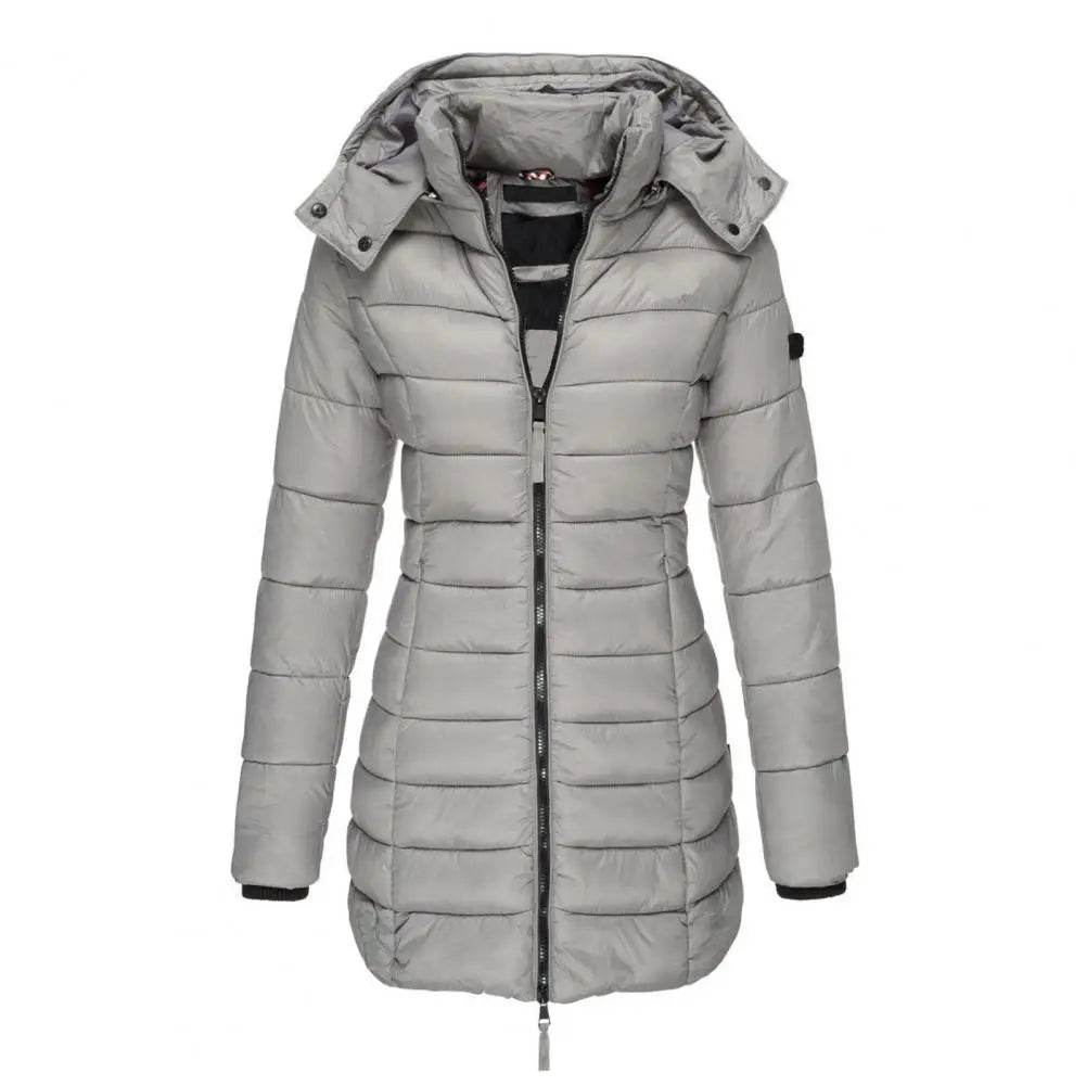 Korean Style Women's Quilted Cotton Coat - Hooded, Warm Parka - Buy Center US