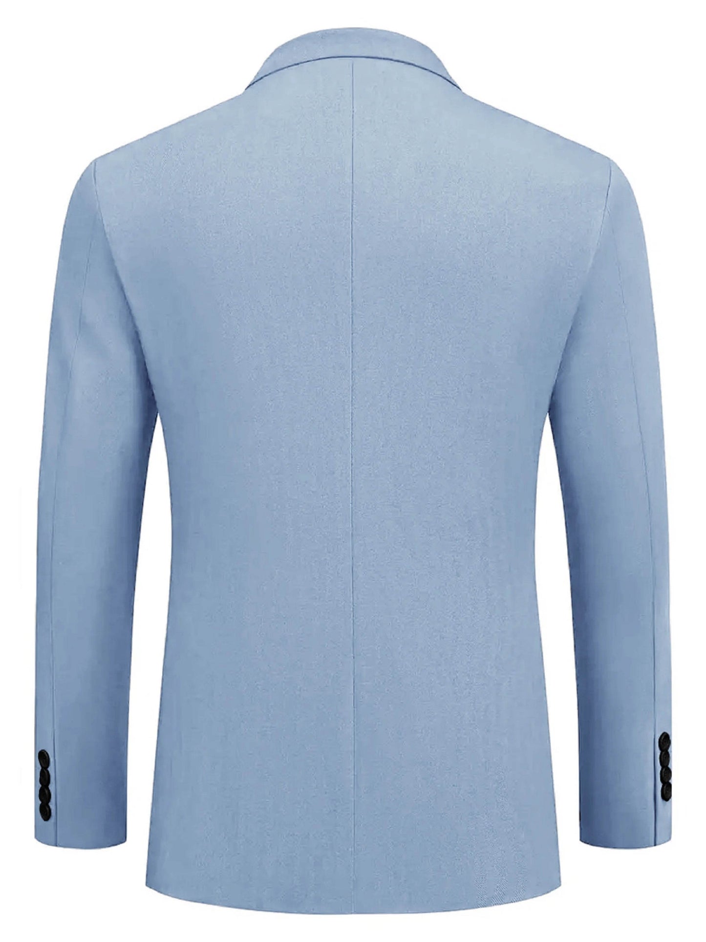 Men's Slim Fit Two-Button Blue Suit Jacket - Stylish Casual Blazer - Buy Center US