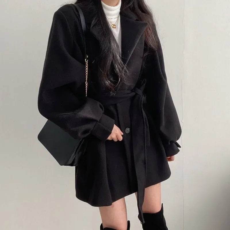 Women's Thickened Woolen Coat - Dragon & Phoenix Pattern for Autumn/Winter - Buy Center US