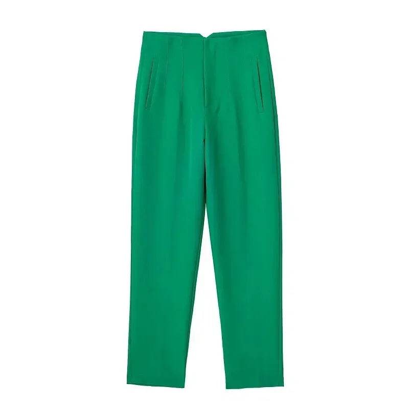 TRAF Women's High Waist Trousers - Formal & Casual Cropped Pants - Buy Center US