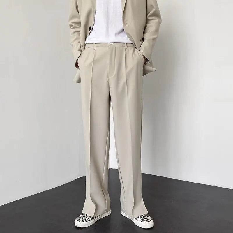 NeverFunction Men's Casual Wide Leg Pants - Korean Style Streetwear - Buy Center US