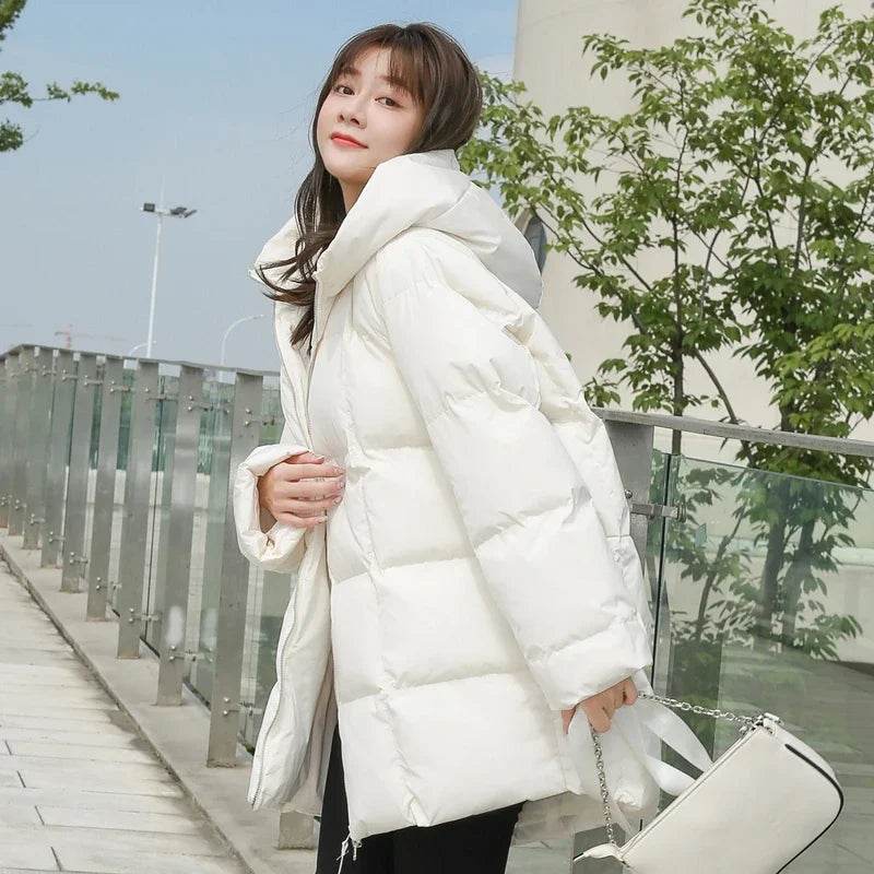 Estceque Women's Winter Puffer Jacket - Hooded, Long, Zipper Closure - Buy Center US