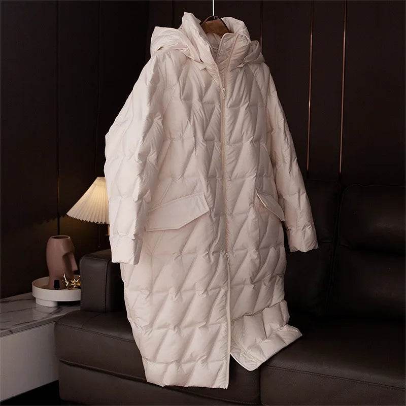 OFTBUY Women's White Duck Down Coat - Autumn Winter Hooded Puffer - Buy Center US