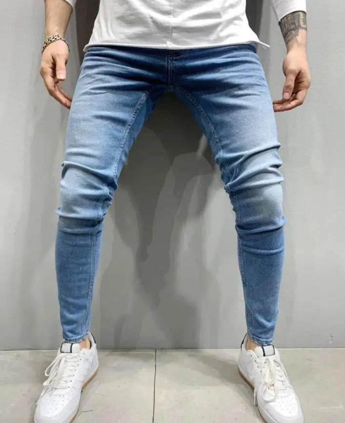 Men's Stretchy Ripped Skinny Jeans - High Quality Slim Fit Denim - Buy Center US