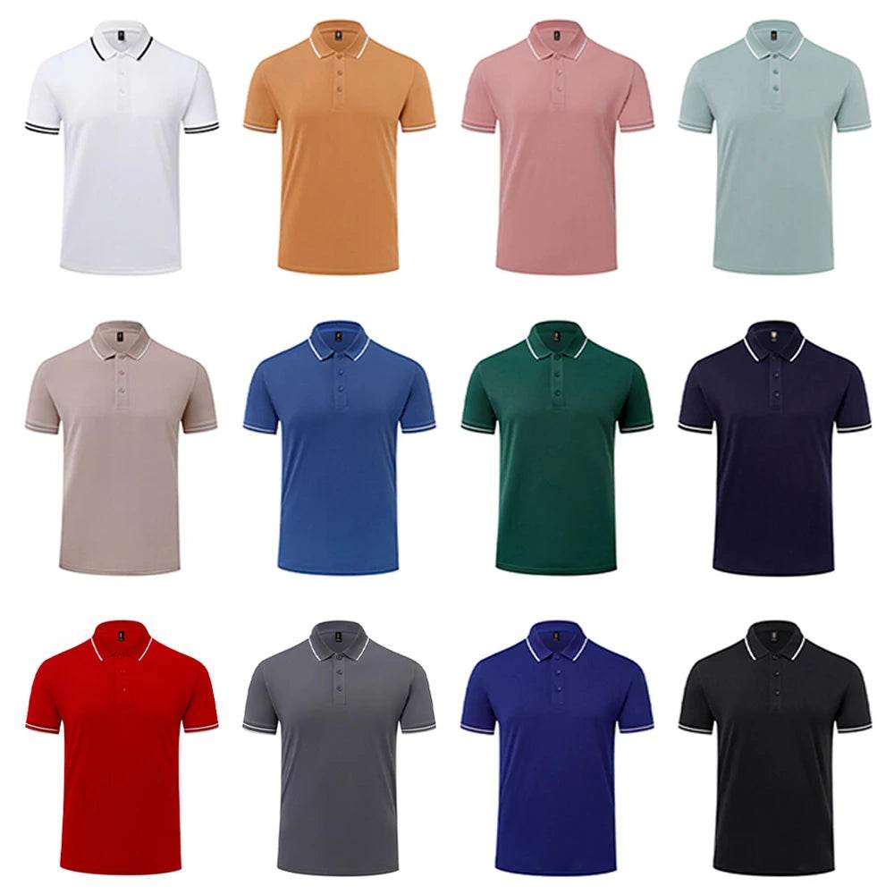 Classic Striped Polo T-Shirt for Men - Short Sleeve, Casual & Breathable - Buy Center US