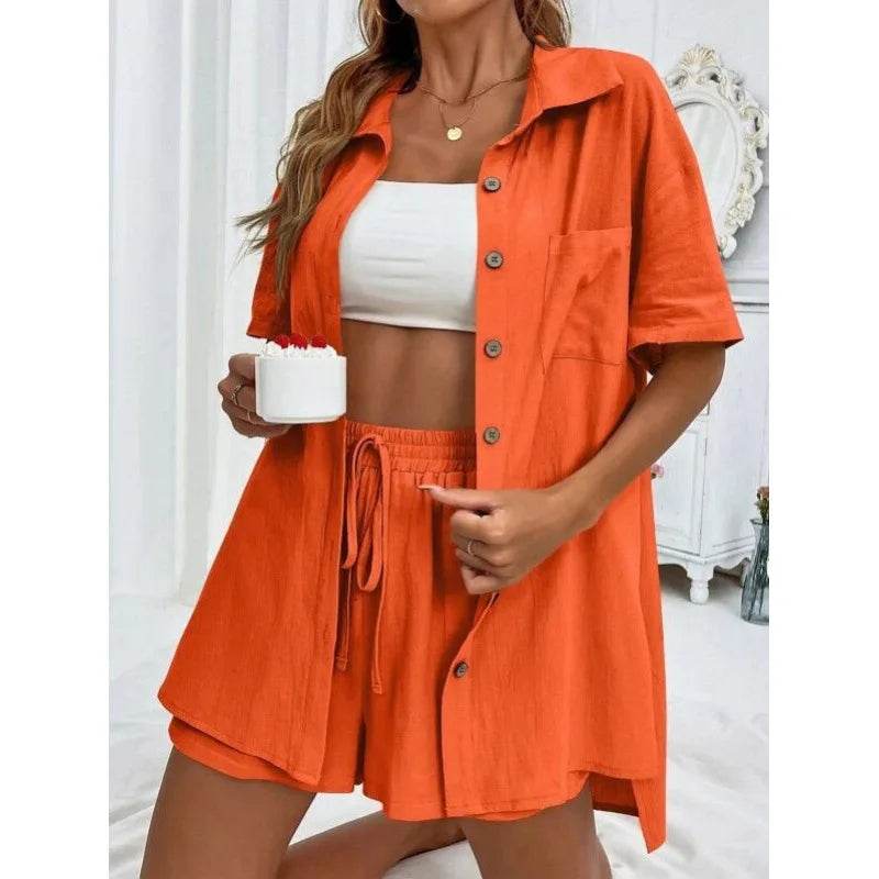 LCSKEREAL Women's Casual Cotton Linen Two-Piece Summer Set - Buy Center US