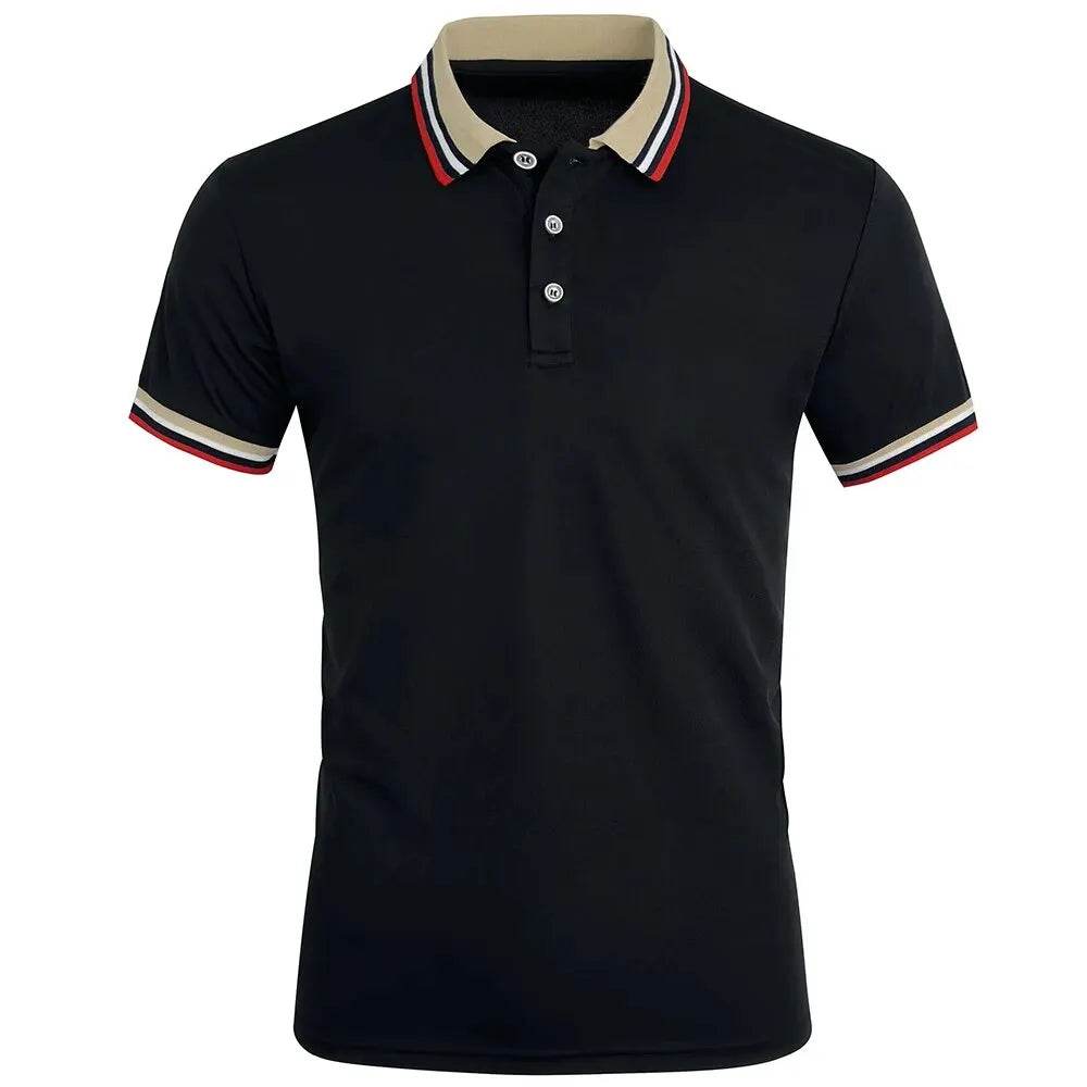 Men’s Casual Polo Shirt - Breathable Cotton, Short Sleeve, Solid Color - Buy Center US