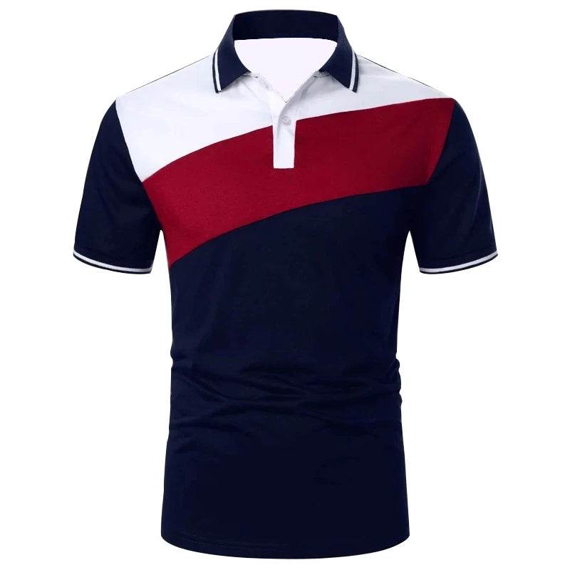 Men's Casual Golf Stripe Polo Shirt - Breathable Short-Sleeved Fashion Top - Buy Center US