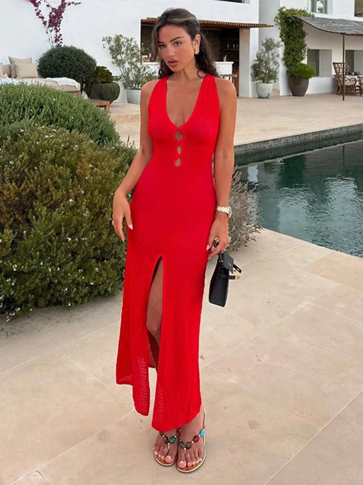 HFWomenFZ Holiday Mini Dress - Hollow Out Flare Sleeve Beach Style - Buy Center US
