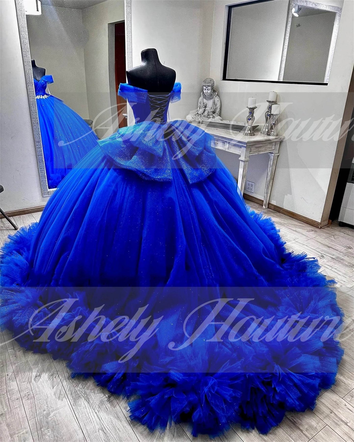 Exquisite Royal Blue Quinceanera Dress - Off the Shoulder Ball Gown - Buy Center US