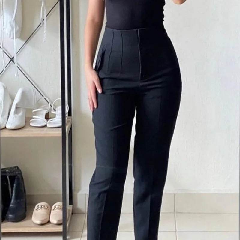 TRAF Women's High Waist Trousers - Formal & Casual Cropped Pants - Buy Center US