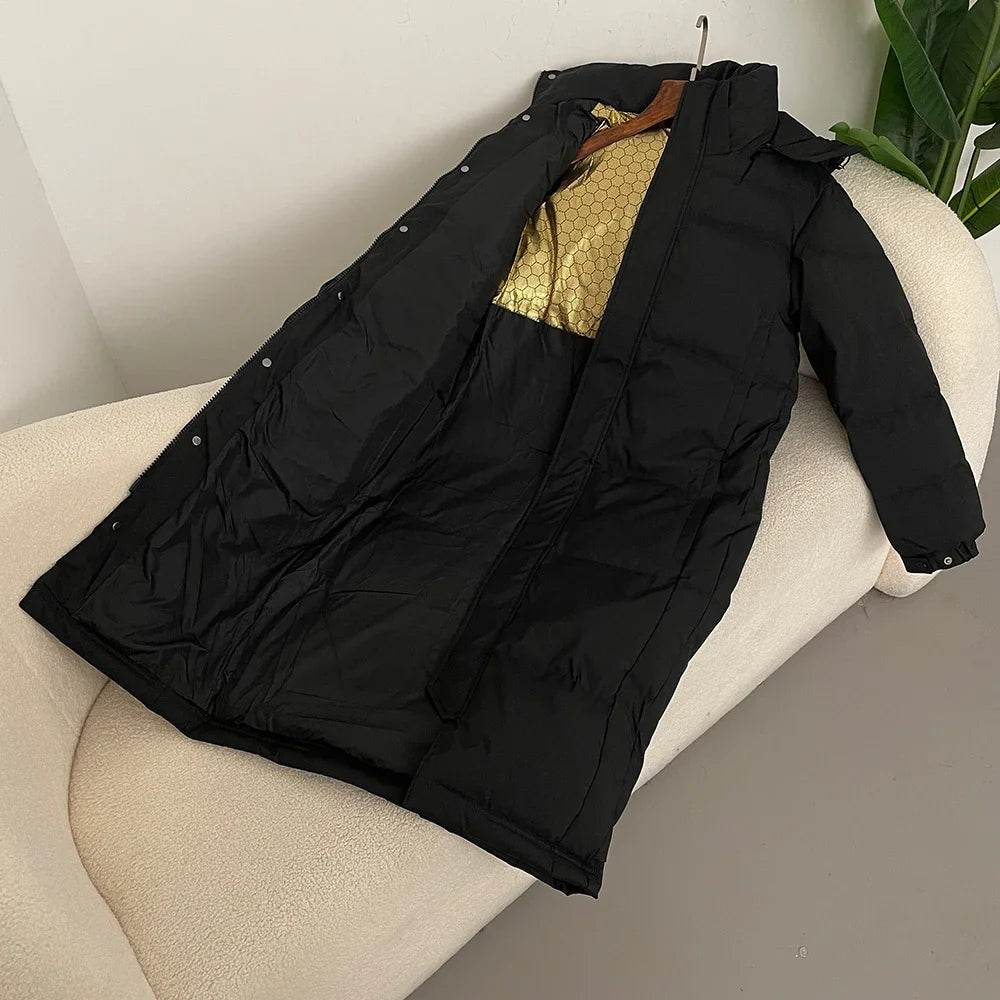 Women's Classic Down Jacket - Autumn Winter Over Knee Style, 90% Duck Down - Buy Center US