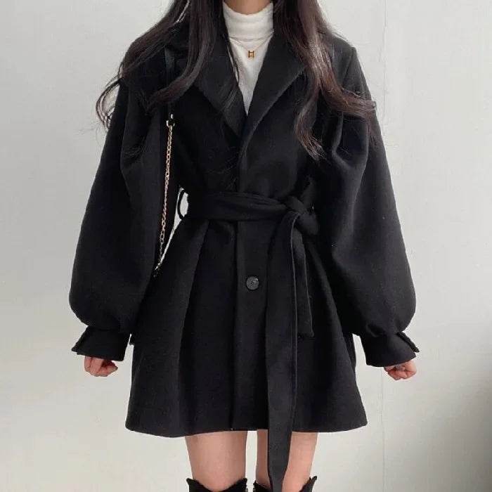 Women's Thickened Woolen Coat - Dragon & Phoenix Pattern for Autumn/Winter - Buy Center US