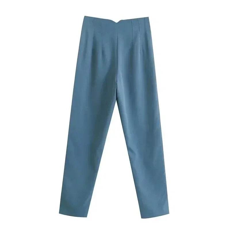 TRAF Women's High Waist Trousers - Formal & Casual Cropped Pants - Buy Center US
