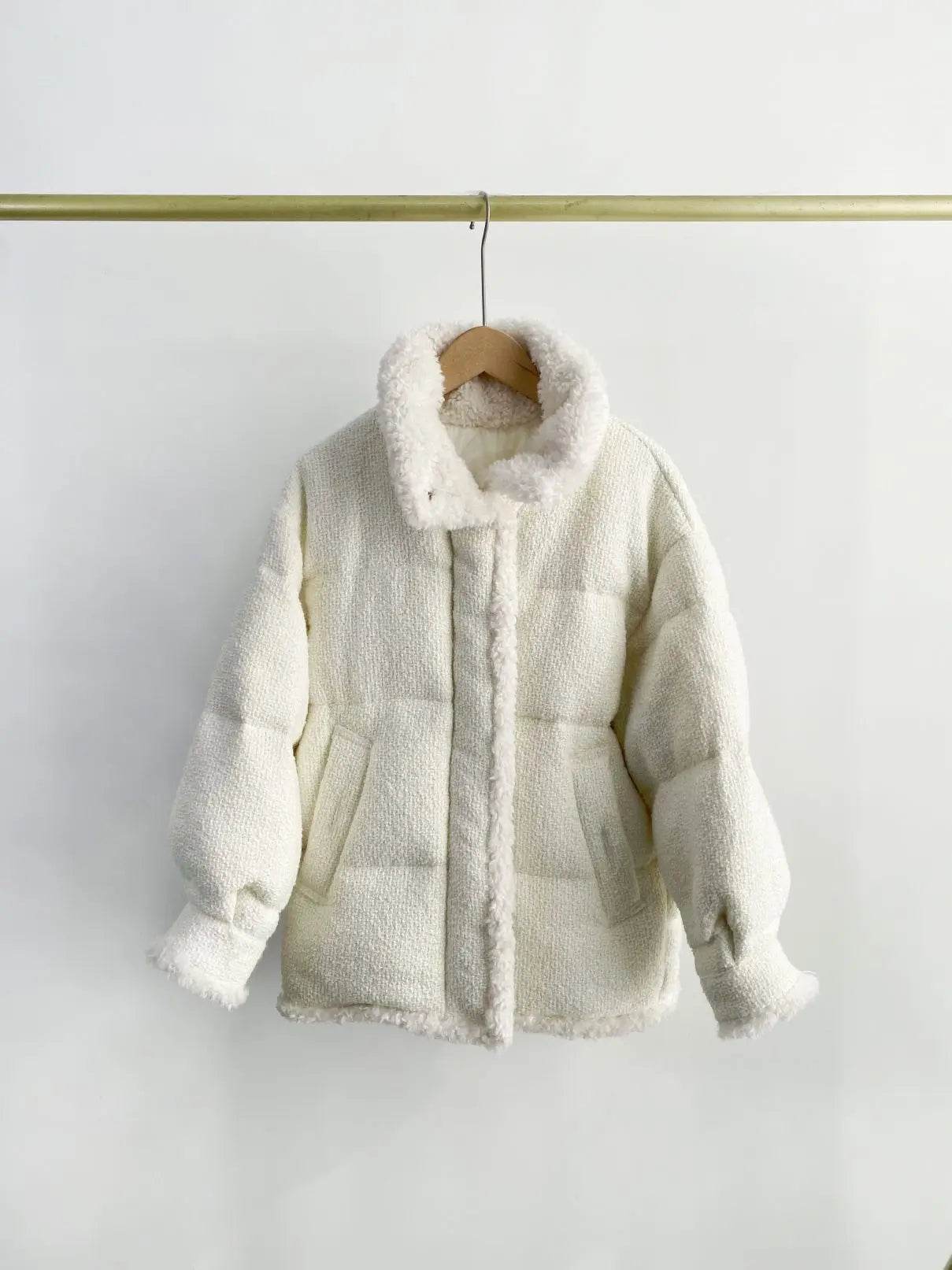 Kuzuwata Women's Autumn Winter Puffer Jacket - Long Sleeve & Pockets - Buy Center US