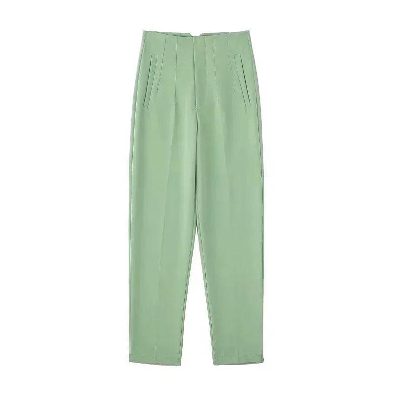 TRAF Women's High Waist Trousers - Formal & Casual Cropped Pants - Buy Center US