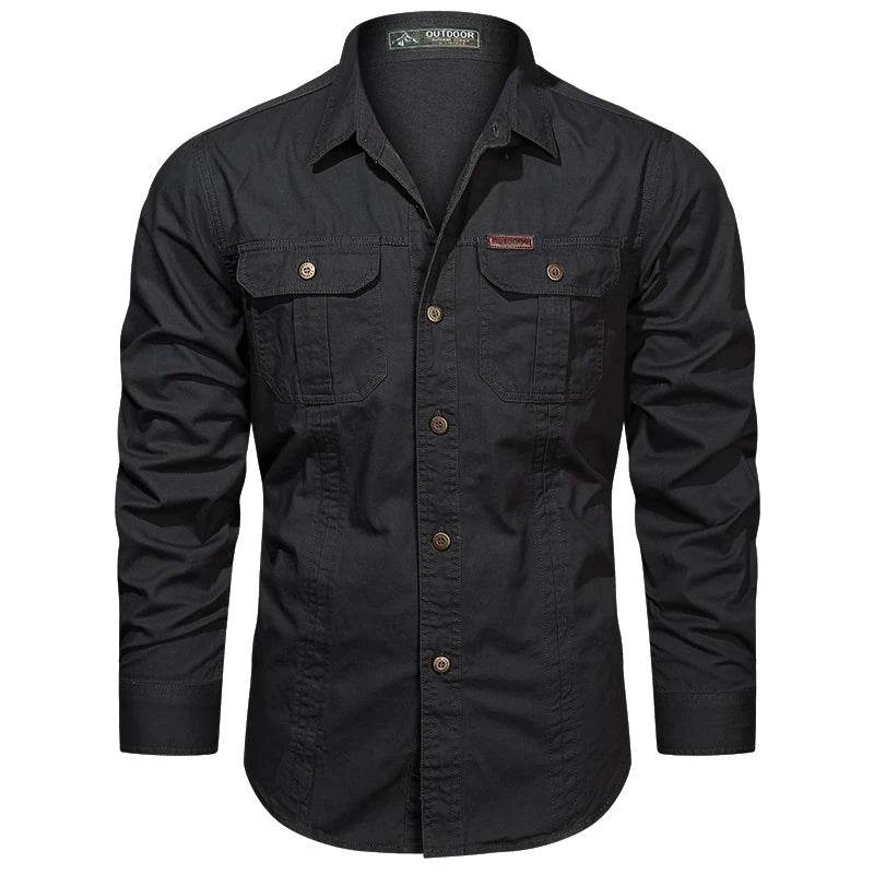 2024 Spring Cotton Cargo Shirt for Men - Multi-Pocket, Casual Style - Buy Center US