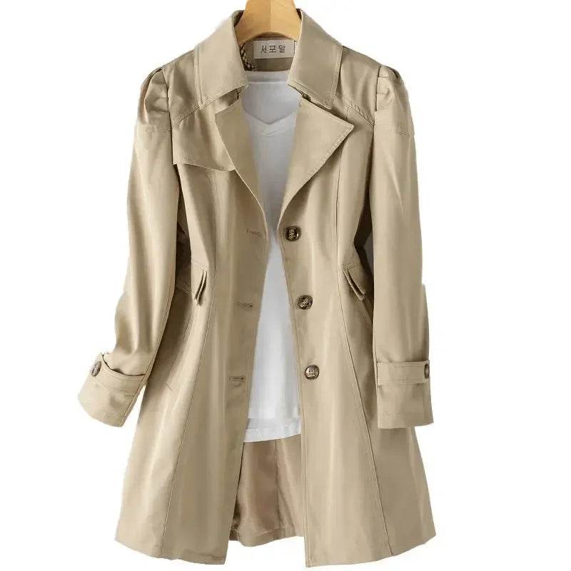 Kalenmos Women’s Slim Fit Trench Coat - Elegant Autumn Outerwear - Buy Center US