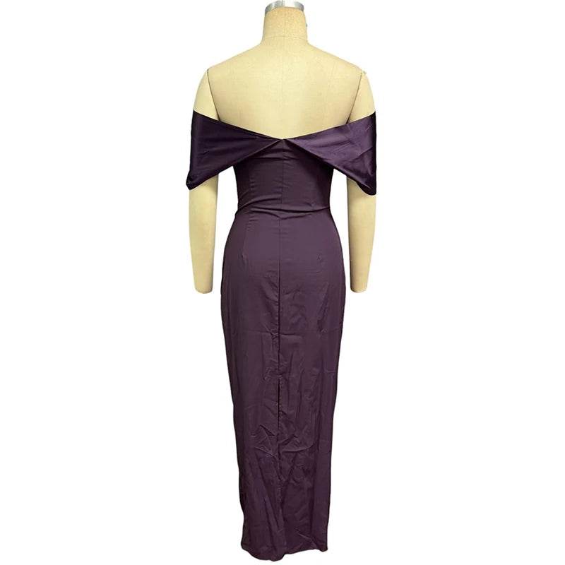 Ellafads Elegant Maxi Dress - Sleeveless Off Shoulder A-Line Style - Buy Center US