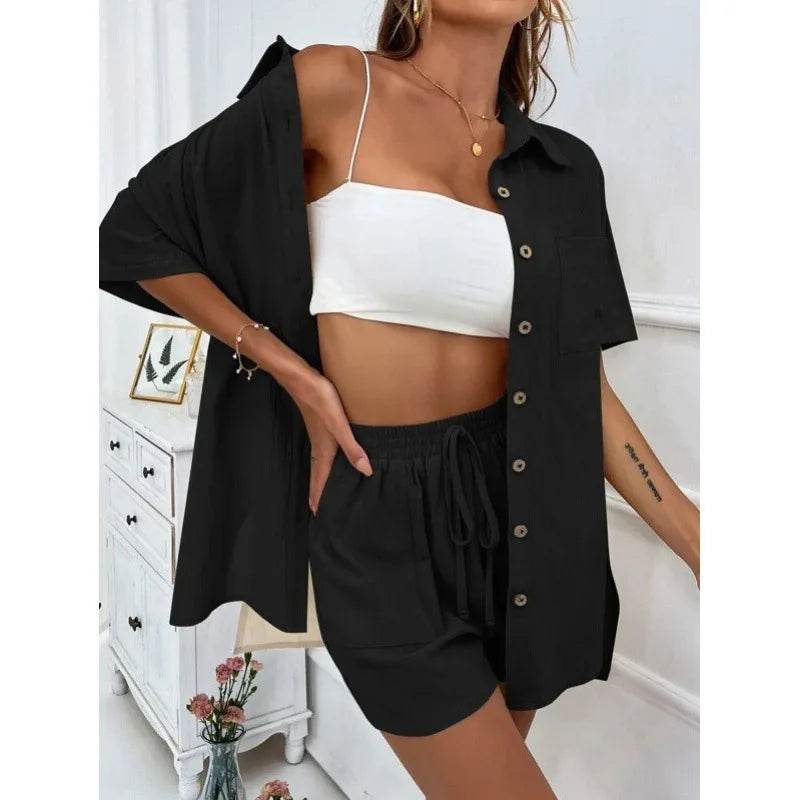 LCSKEREAL Women's Casual Cotton Linen Two-Piece Summer Set - Buy Center US