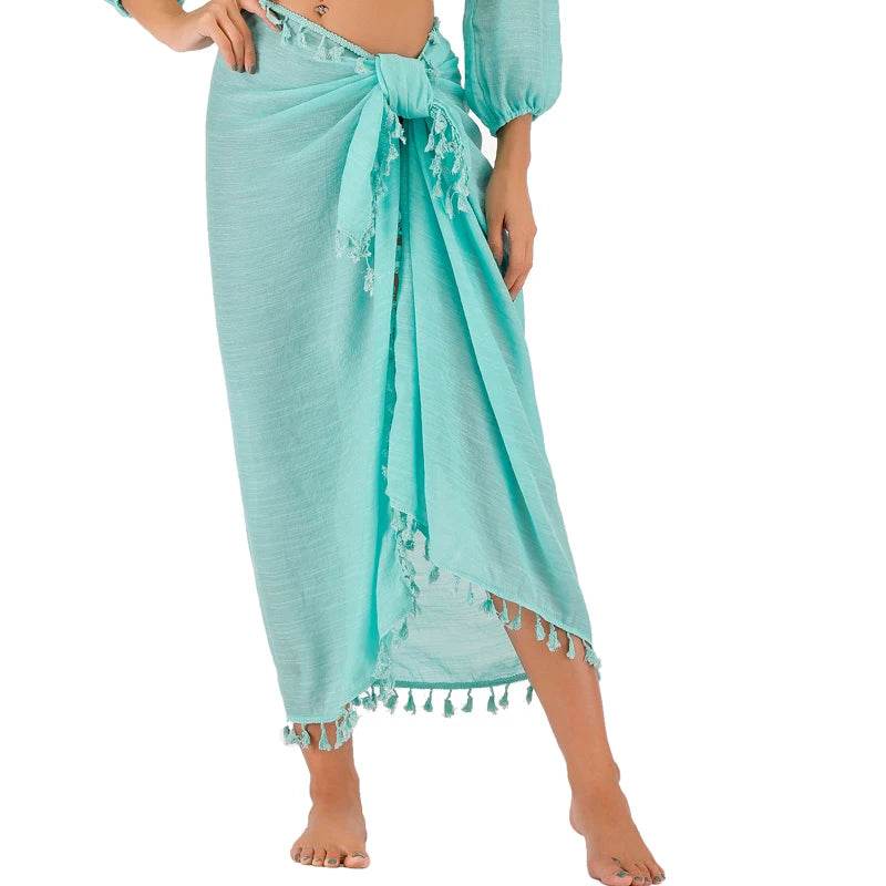 Stylish Multi-Purpose Beach Towel with Tassel - Women’s Summer Cover Up - Buy Center US