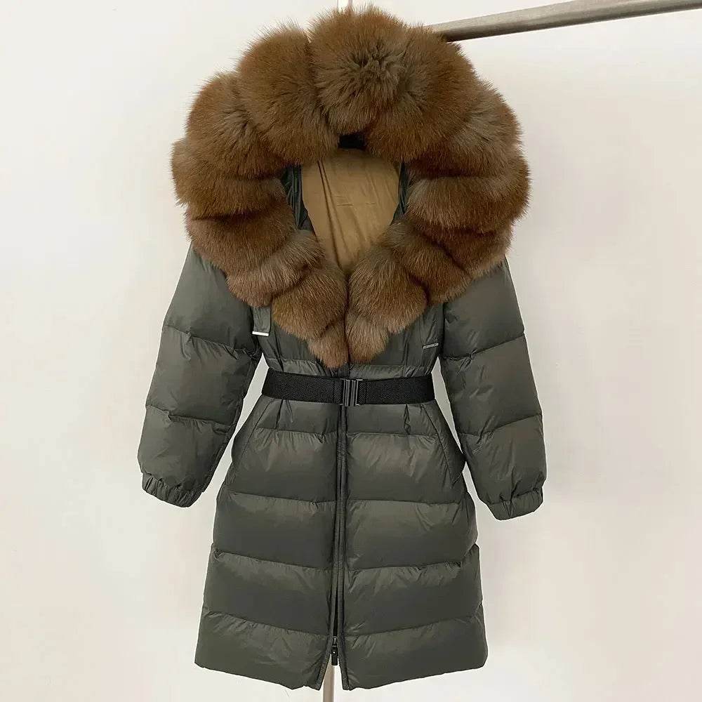 Women's Thick Warm Winter Jacket - 90% Duck Down & Fox Fur Collar - Buy Center US