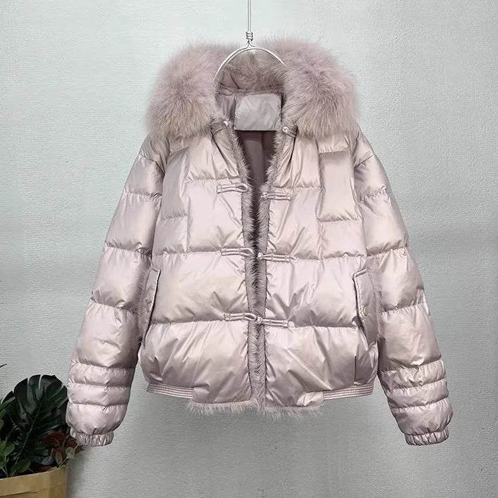 Vintage White Duck Down Parka - Women's Warm Puffer Coat 2024 - Buy Center US