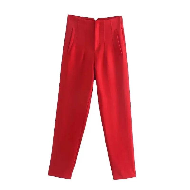 TRAF Women's High Waist Trousers - Formal & Casual Cropped Pants - Buy Center US