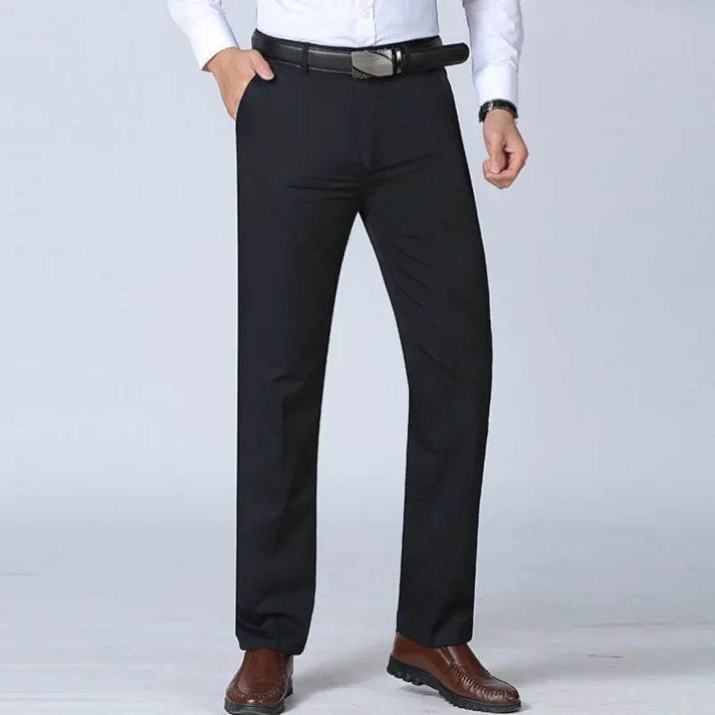 RIYBEOE Men's 100% Cotton Straight Suit Pants - Lightweight Casual Trousers - Buy Center US