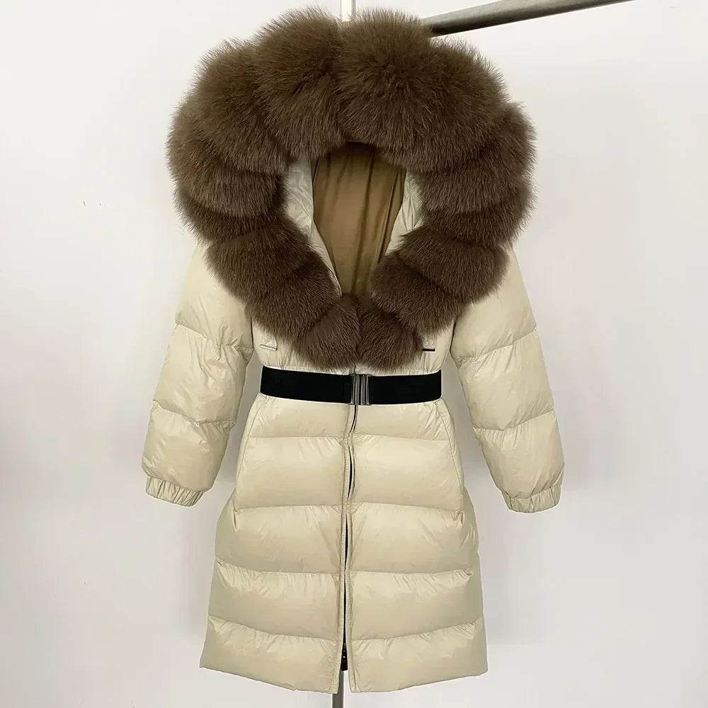Women's Thick Warm Winter Jacket - 90% Duck Down & Fox Fur Collar - Buy Center US